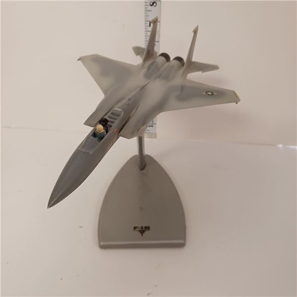 Metal F-15 Fighter Jet Statue, with Pilot - Made in Italy