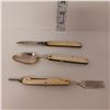 Image 5 : WWI 1939 Folding Cutlery Set with Glass & Case, G C Co.