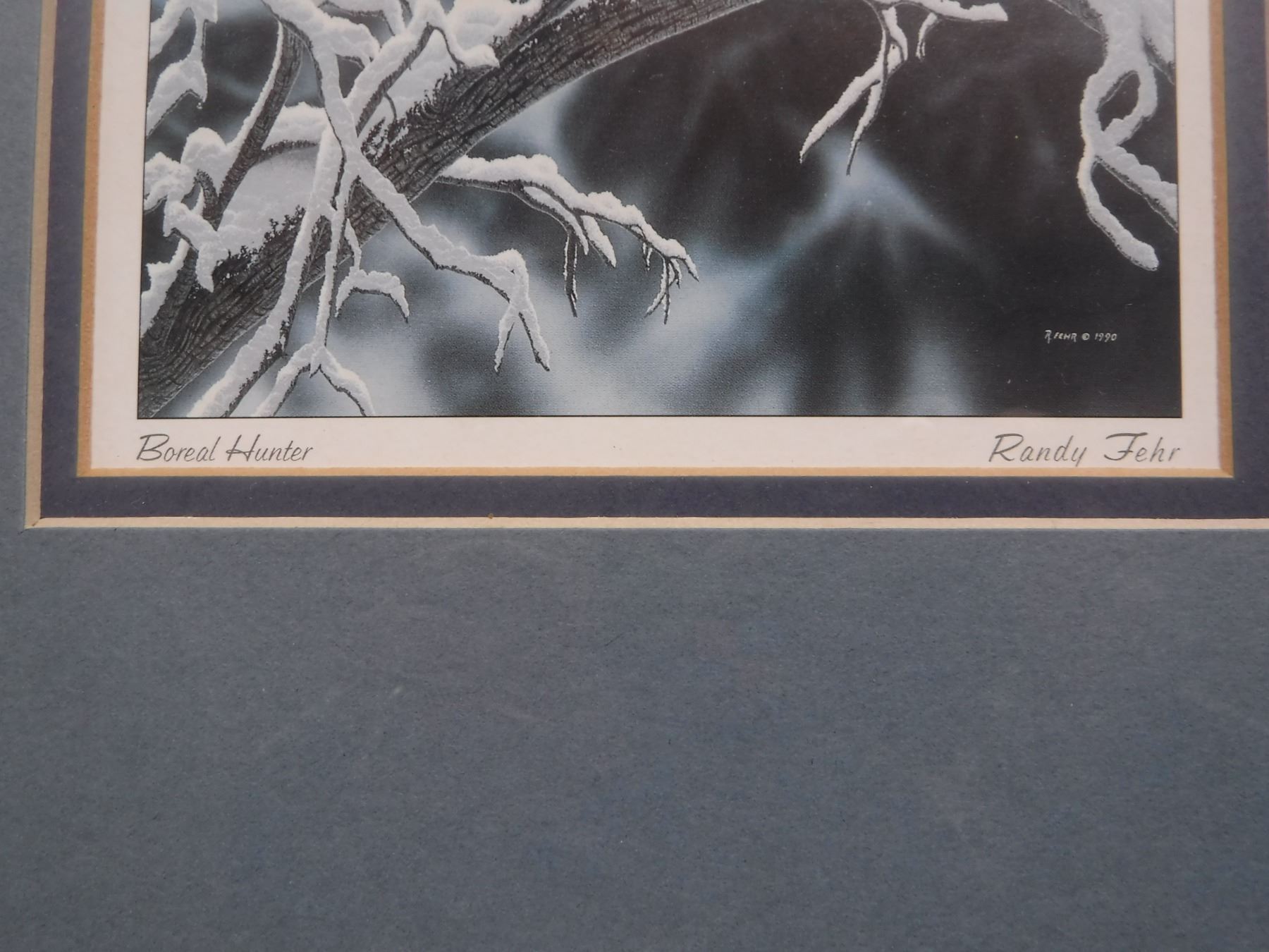 Framed Boreal Hunter By Randy Fehr Dated 1990