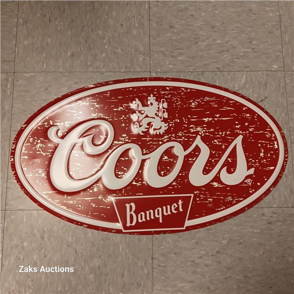 Metal Coors Banquet Sign
