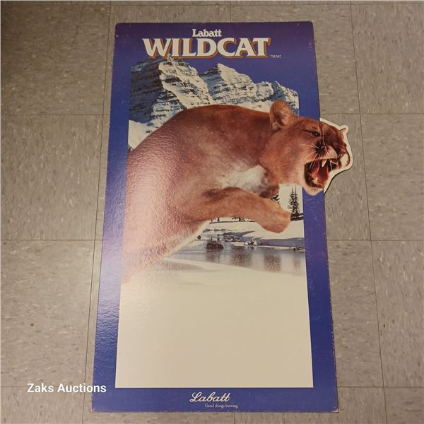 Thick Cardbaord Labatt Wildcat Sign
