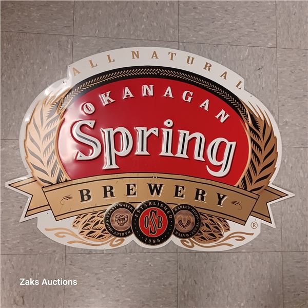 Metal Okanagan Spring Brewery Sign