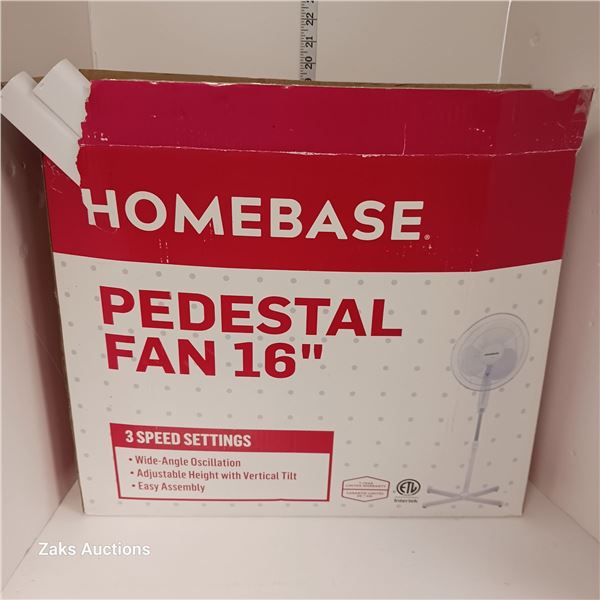 Complete with Box Homebase Pedestal Fan 16"