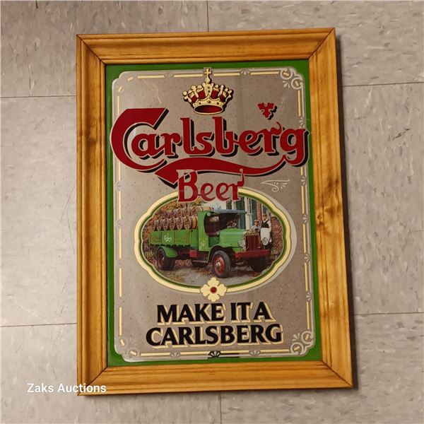 Vintage Wooden Bar Mirror Carlsberg Beer Make It A Carlsberg.