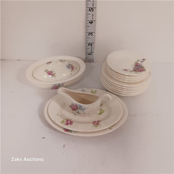 Set of Childrens Ceramic or Bone China Play Dish Set - Stamped Corona Made in England