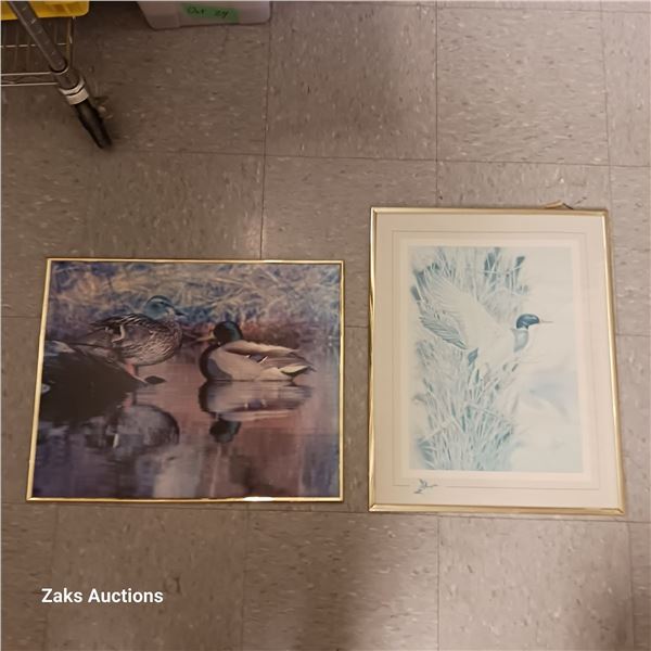 Lot of 2 Vintage Duck Pictures