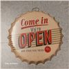 Image 1 : Metal Button Sign - Come in We're OPEN Any Time You Need 24/7