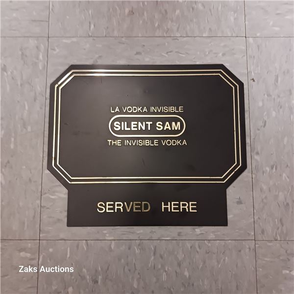 Hard Plastic Silent Sam The Invisible Vodka Served Here Sign