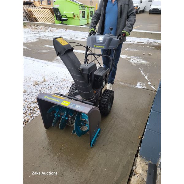 Yardworks Xtreme Auger 24" Electric Start Heated Grips (push button is pushed in) - Working See Vide