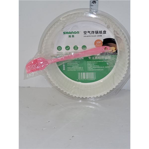 New 100 Piece Air Fryer Basket Liners with New Silicone Basting Brush
