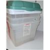 Image 2 : Lot of 3 Thick Clear Plastic Totes with Lids - Very Clean