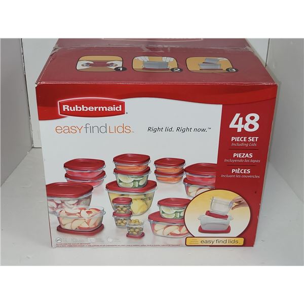 New Rubbermaid 48 Piece Easy Find Lids Reusable Containers