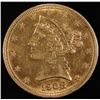 Image 1 : 1908 $5 GOLD LIBERTY AU