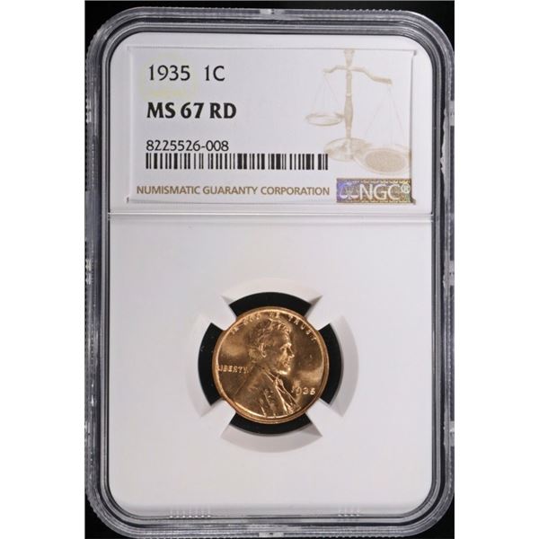 1935 LINCOLN CENT NGC MS-67 RD
