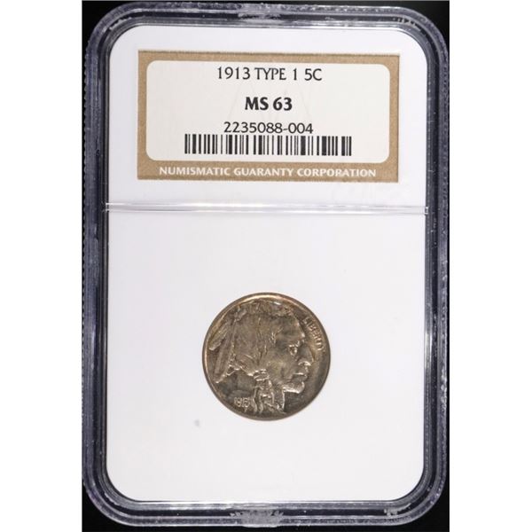 1913 TYPE 1 BUFFALO NICKEL NGC MS-63
