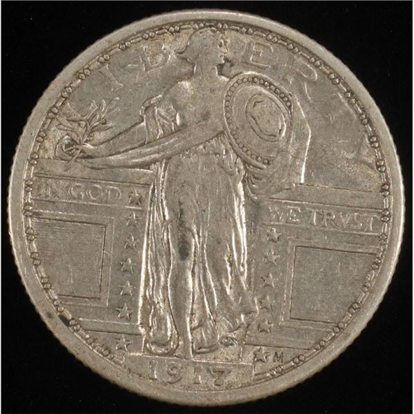 1917 T-1 STANDING LIBERTY QUARTER CH AU