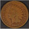 Image 1 : 1869 INDIAN CENT GOOD REV. DAMAGE
