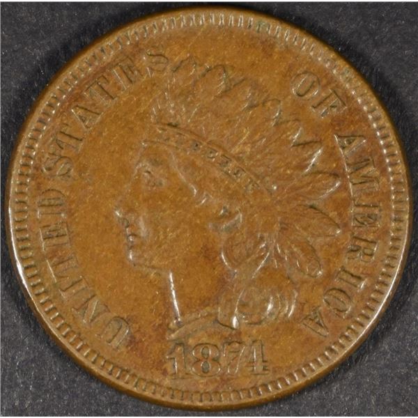 1874 INDIAN CENT XF
