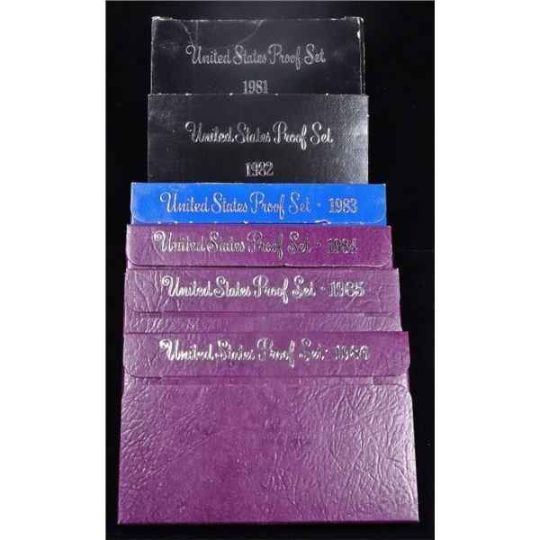 1981-1986 US PROOF SETS