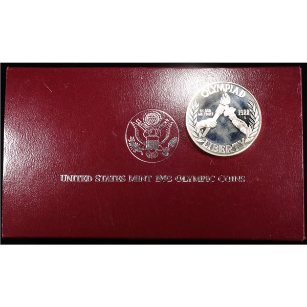 1988-S & 1992-S SILV $1 & 1992-S 50C PR COMMEMS