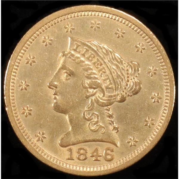 1846 $2.5 GOLD LIBERTY NICE BU