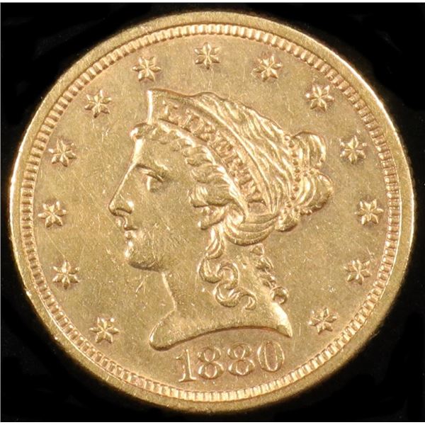 1880 $2.5 GOLD LIBERTY NICE BU