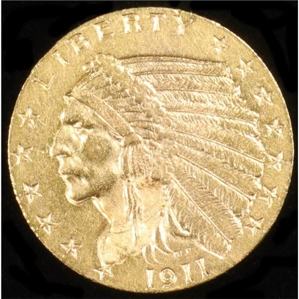 1911 $2.5 GOLD INDIAN CH BU