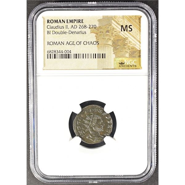 AD 268-270 CLAUDIUS II BI DOUBLE-DENARIUS NGC