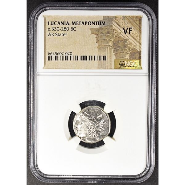 c.330-280 BC LUCANIA, METAPONTUM AR STATER NGC VF