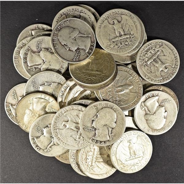(40) 90% SILVER WASHINGTON QUARTERS