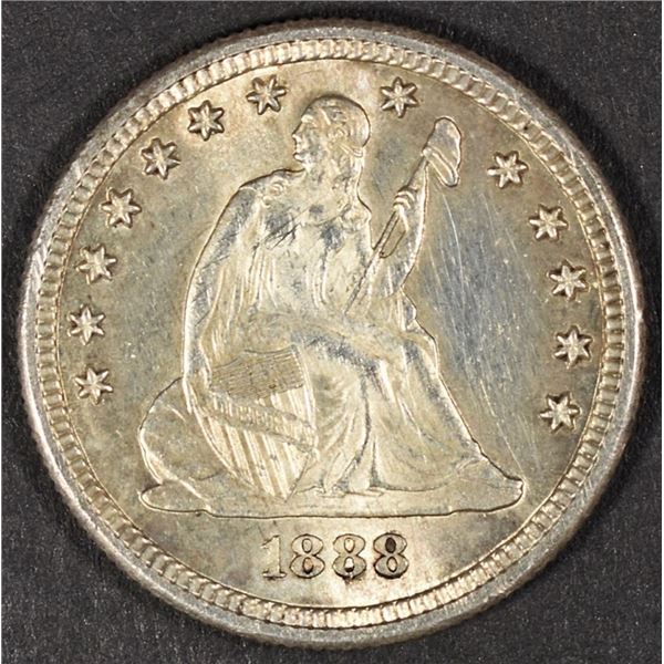 1888-S SEATED LIBERTY QUARTER GEM BU