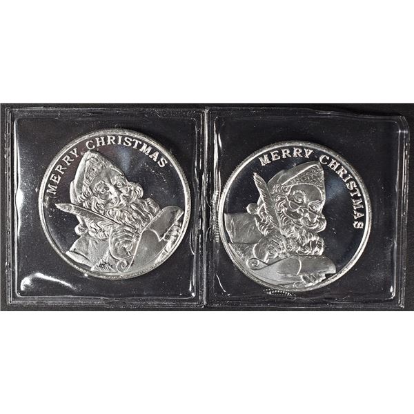 (2) 1oz SILVER MERRY CHRISTMAS