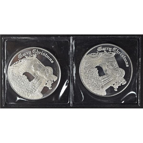 (2) 1oz SILVER MERRY CHRISTMAS