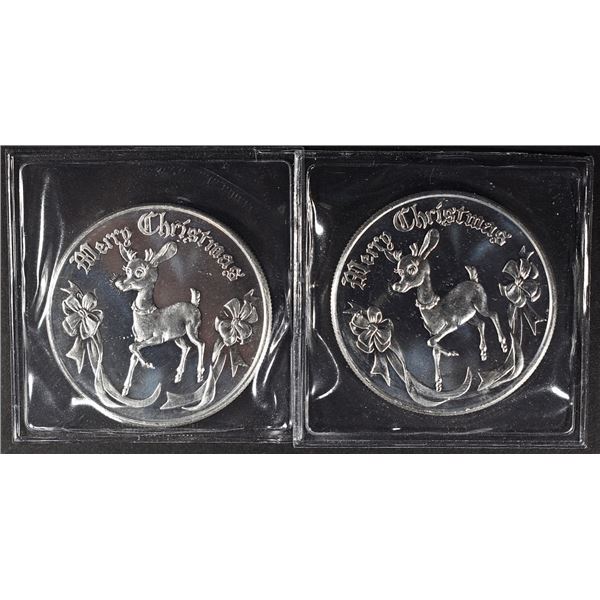 (2) 1oz SILVER MERRY CHRISTMAS