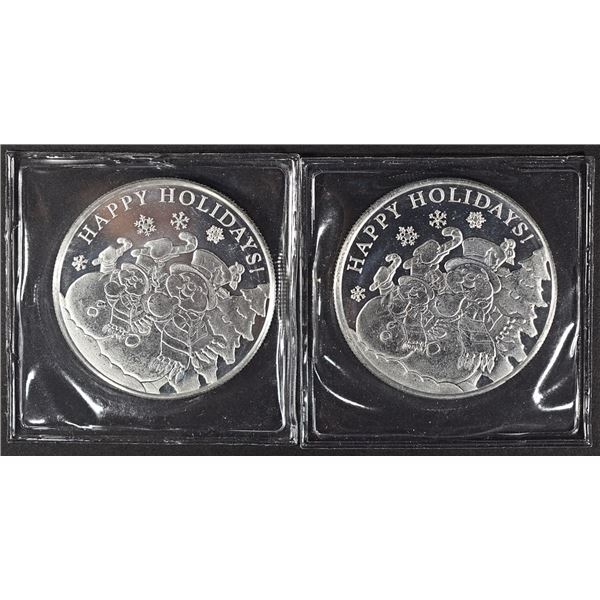 (2) 1oz SILVER MERRY CHRISTMAS