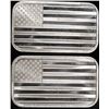 Image 1 : (2) 1 OZ .999 SILVER FLAG BARS