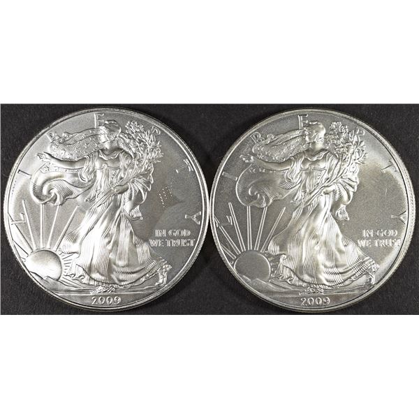 (2) 2009 AMERICAN SILVER EAGLES