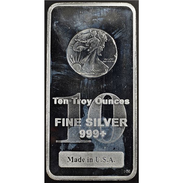 (1) 10 OZ .999 SILVER WALKING LIBERTY BAR
