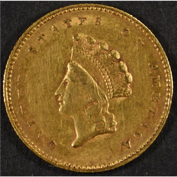 1854 TYPE 2 GOLD DOLLAR AU CLEANED