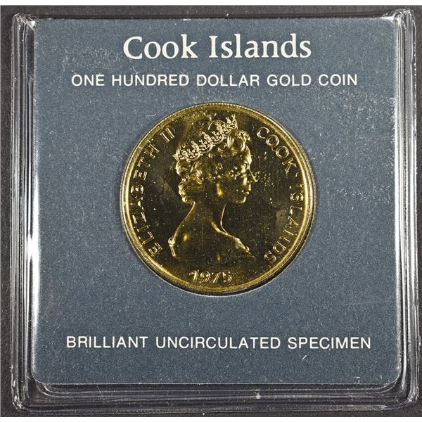 1975 COOK ISLANDS $100 GOLD COIN