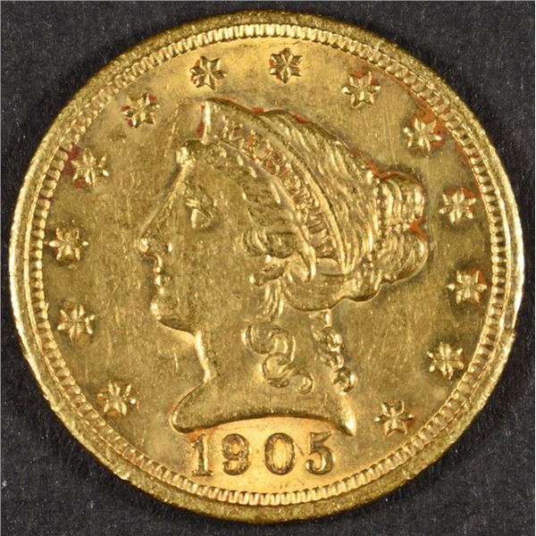 1905 $2.5 GOLD LIBERTY BU