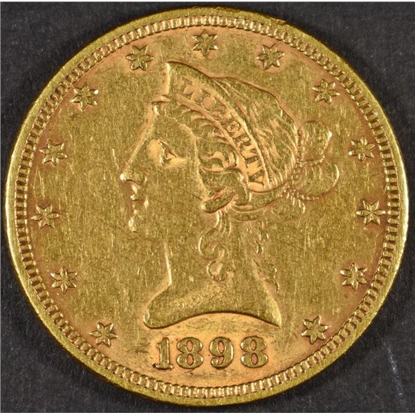 1898 $10 GOLD LIBERTY AU