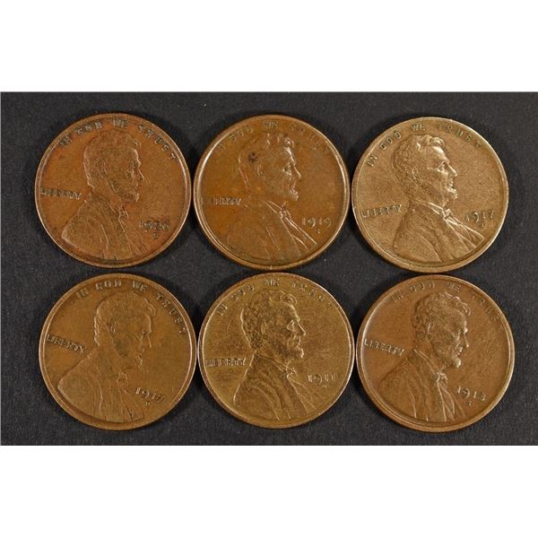 6 EARLY DATE LINCOLN CENTS