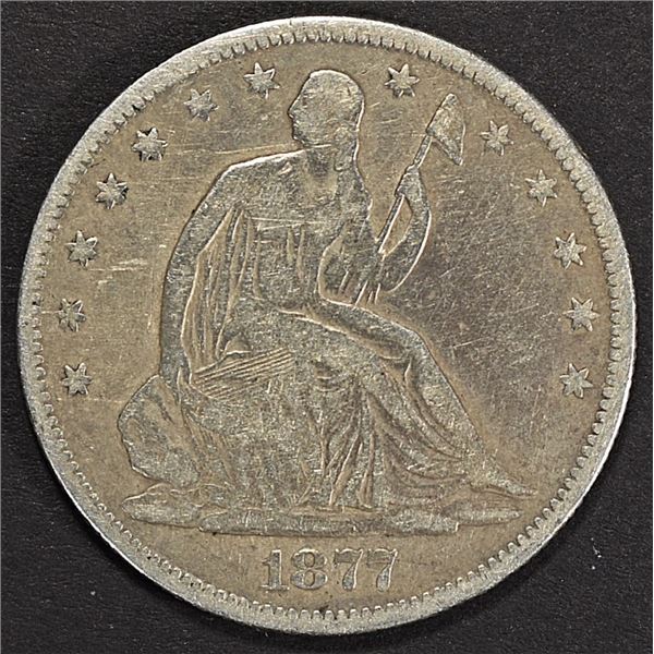 1877-S SEATED LIBERTY HALF DOLLAR VG