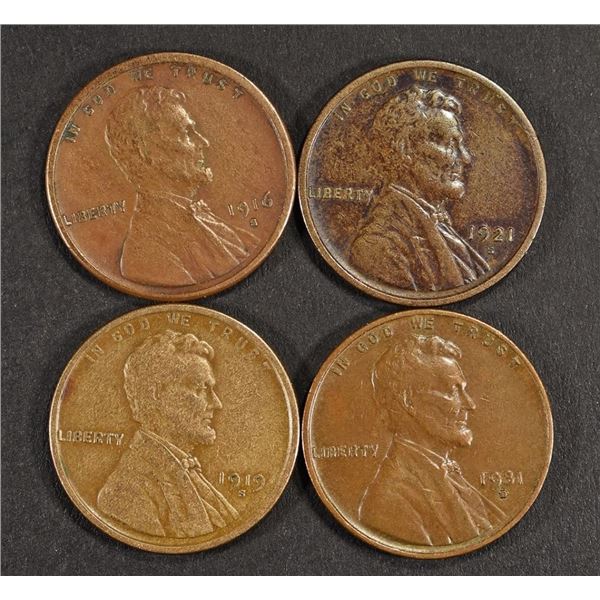 4 EARLY DATE LINCOLN CENTS