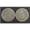 Image 1 : 2 ARROWS SEATED LIBERTY QUARTERS