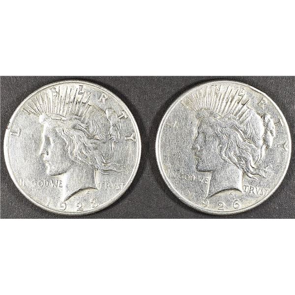 2 EARLY PEACE DOLLARS
