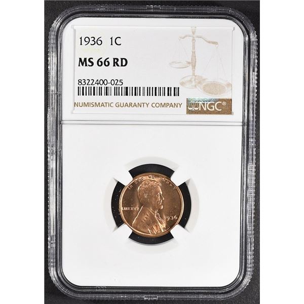 1936 LINCOLN CENT MS66RD NGC