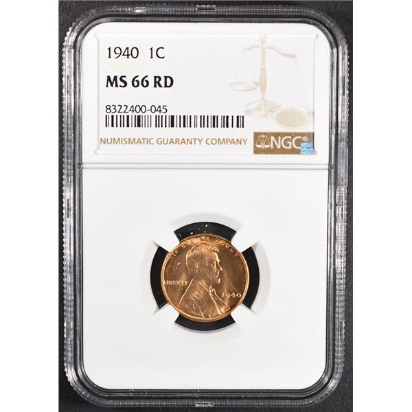 1940 LINCOLN CENT MS66RD NGC