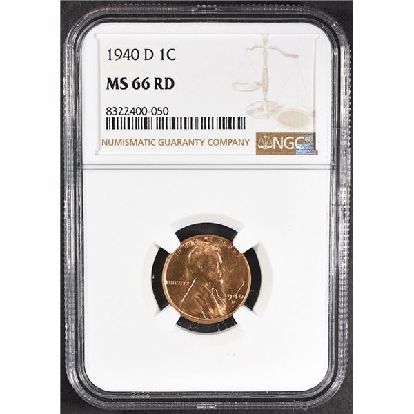 1940-D LINCOLN CENT MS66RD NGC